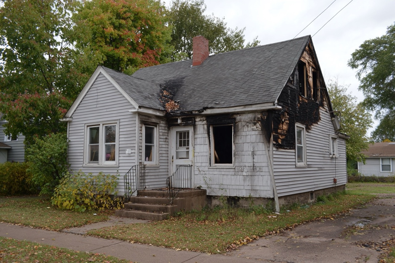Wisconsin fire damaged property ready for as-is cash sale without repairs