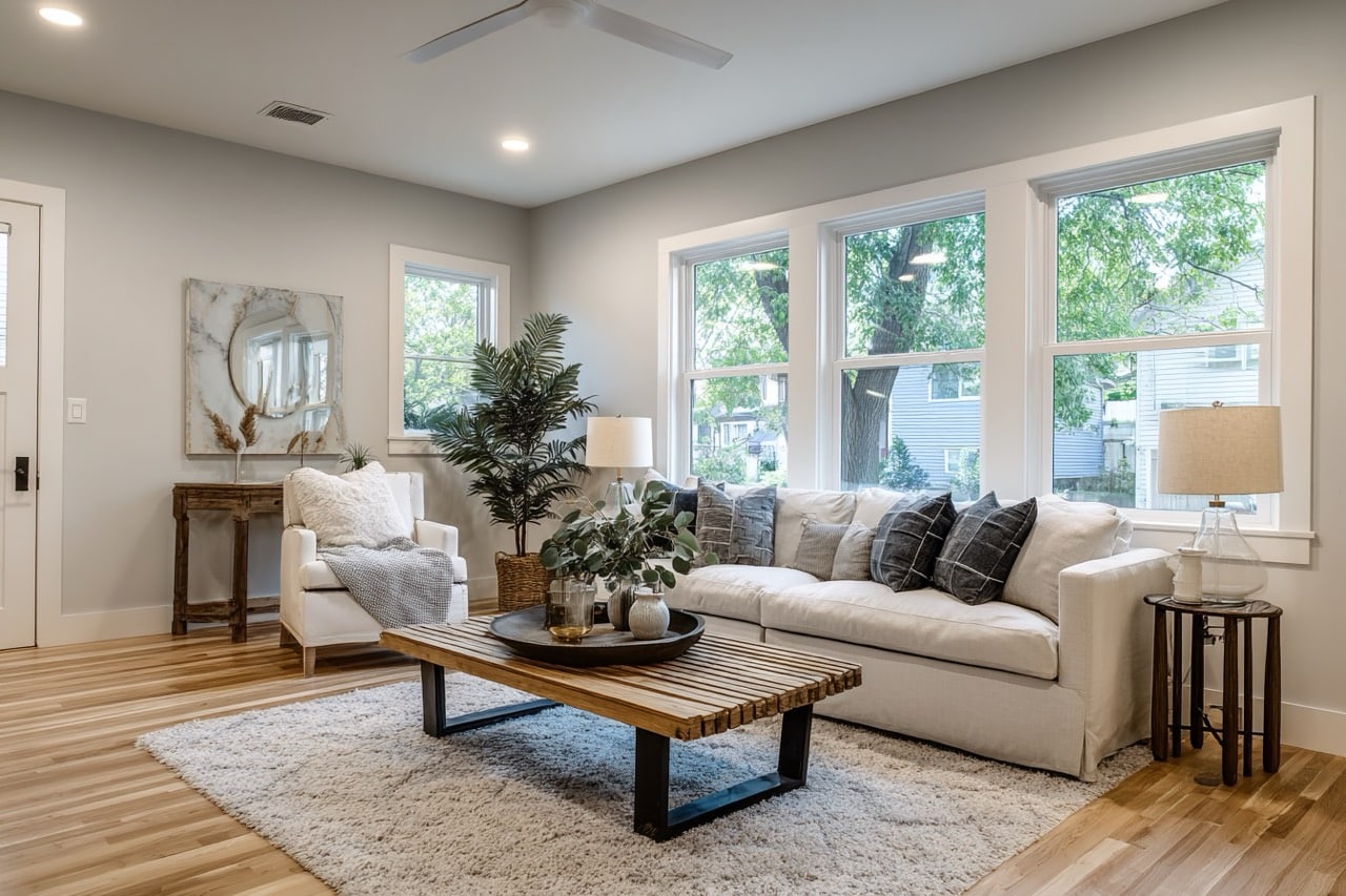 Staged interior of Wisconsin home prepared for sale by owner