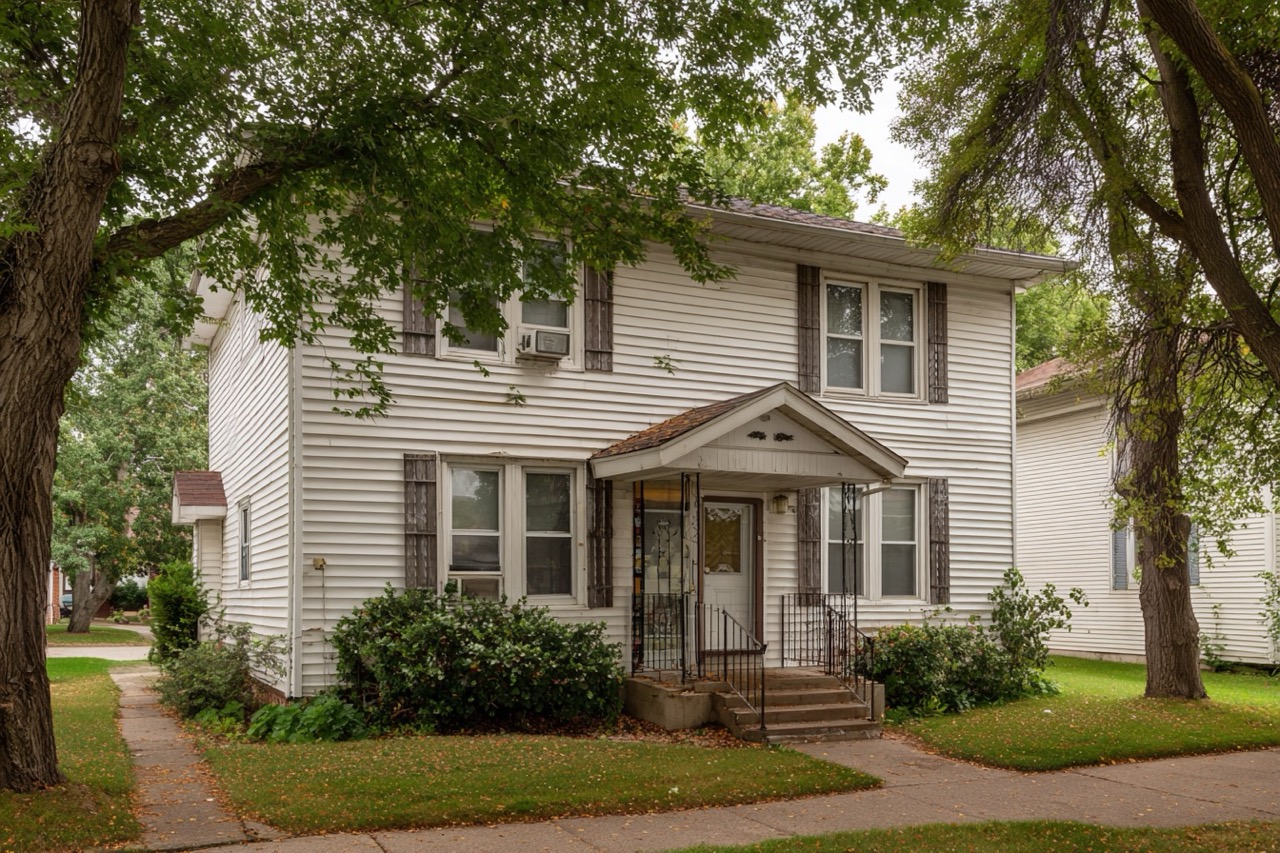 Selling rental property in Wisconsin featuring typical duplex architecture