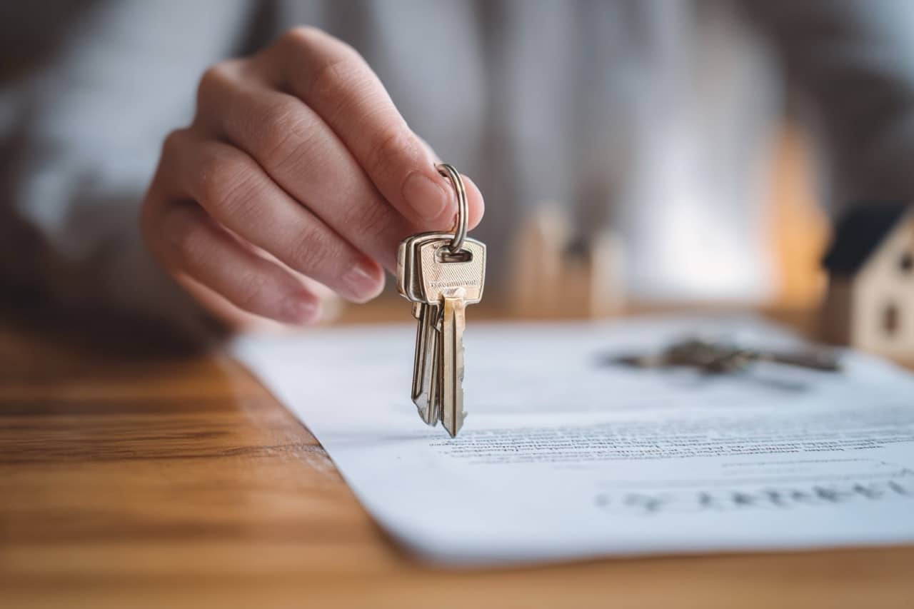 Wisconsin home sale closing documents and keys for FSBO transaction